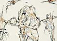 ›Zeichnung 5‹, 2004, Tusche, diverse Stifte auf Papier, 30x42cm, 180€